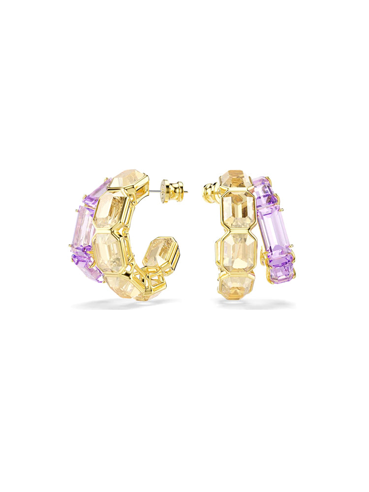 ORECCHINI DONNA MILLENIA A CERCHIO CON ZIRCONI VIOLA E COLOR CARAMELLO SWAROVSKI
