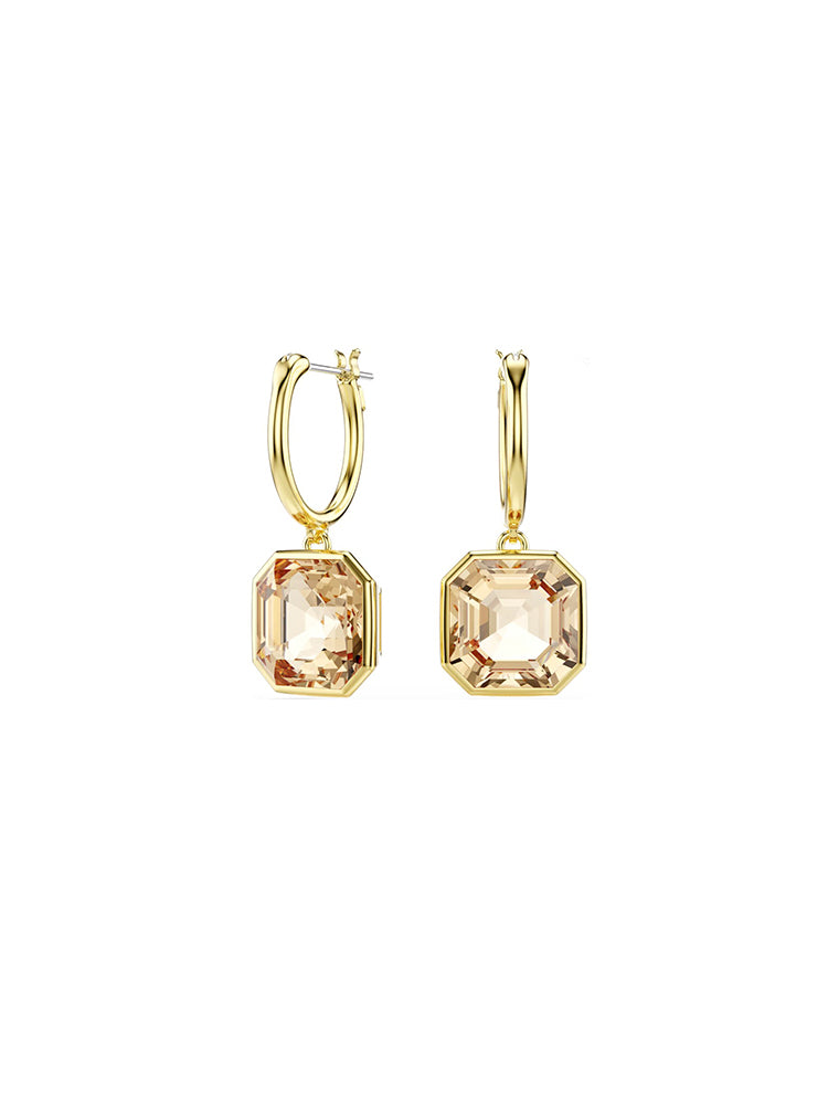 ORECCHINI DONNA MILLENIA A CERCHIO CON PENDENTE COLOR CARAMELLO SWAROVSKI