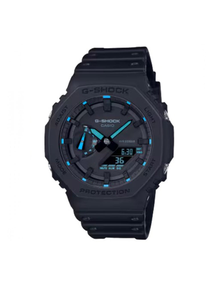 OROLOGIO UOMO ANALOGICO E DIGITALE G-SHOCK IN RESINA NERO CON DETTAGLI BLU CASIO