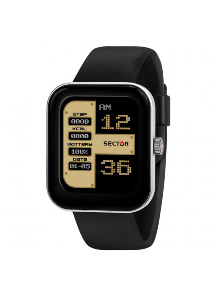 OROLOGIO SMARTWATCH UOMO S-03 CINTURINO IN SILICONE NERO SECTOR