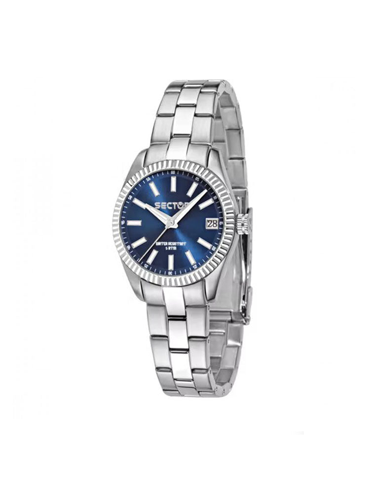 OROLOGIO DONNA SOLO TEMPO 240 IN ACCIAIO SILVER CON QUADRANTE BLU SECTOR