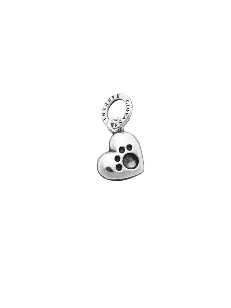 CHARM UNISEX CUORE CON ZAMPINA IN ARGENTO 925 GIOVANNI RASPINI