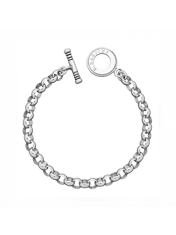 BRACCIALE UNISEX ROLO' T- BAR 21 CM IN ARGENTO 925 GIOVANNI RASPINI.