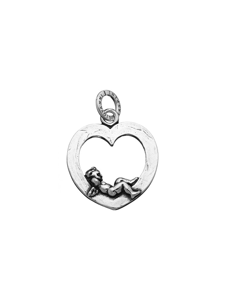 CHARM DONNA CUORE ANGELO IN ARGENTO 925 GIOVANNI RASPINI