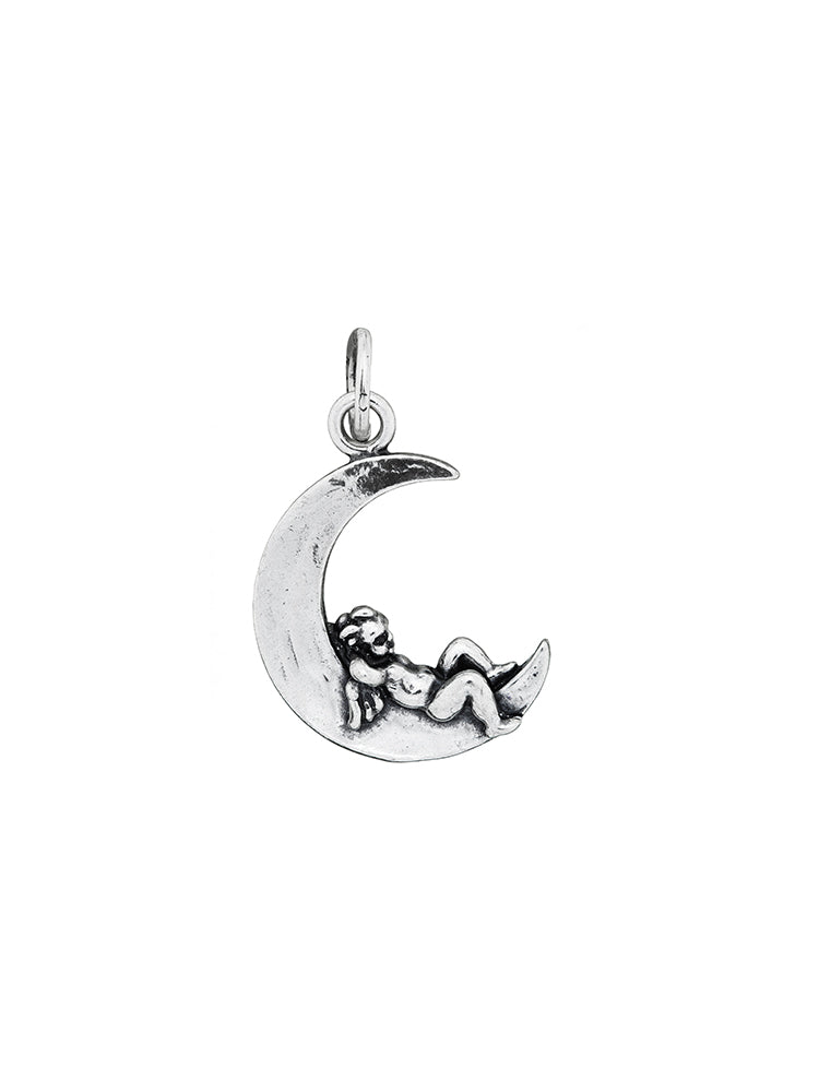 CHARM DONNA LUNA ANGELO IN ARGENTO 925 GIOVANNI RASPINI