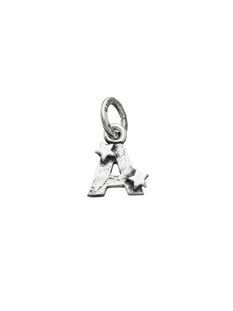 CHARM UNISEX LETTERA A CON STELLE IN ARGENTO 925 GIOVANNI RASPINI