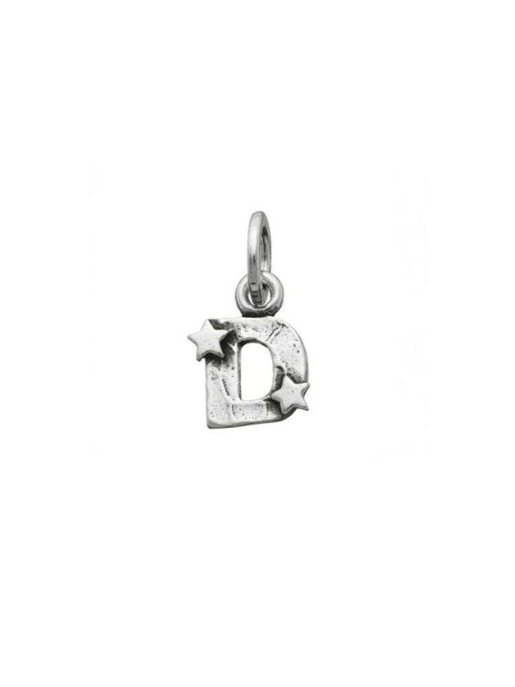 CHARM UNISEX LETTERA D CON STELLE IN ARGENTO 925 GIOVANNI RASPINI