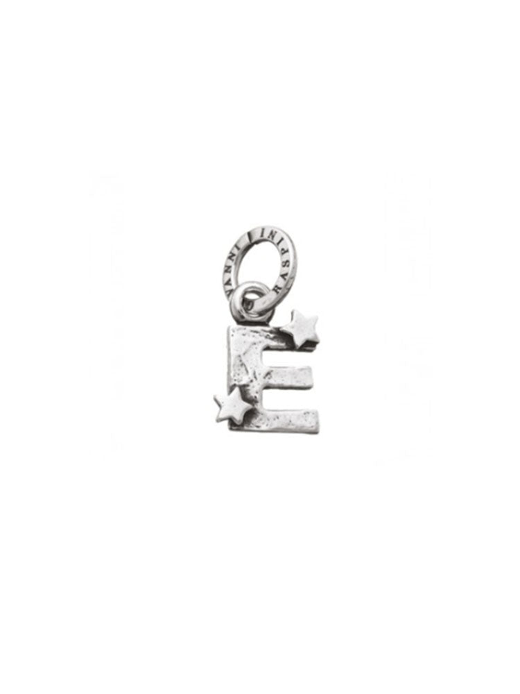 CHARM UNISEX LETTERA E CON STELLE IN ARGENTO 925 GIOVANNI RASPINI