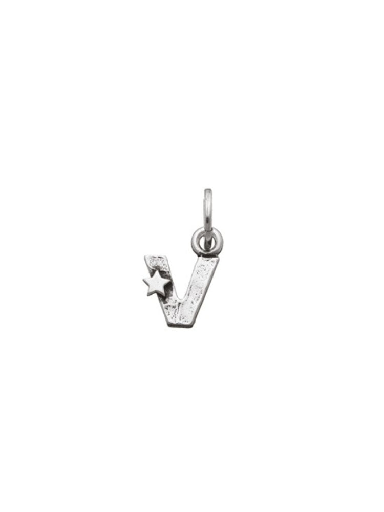 CHARM UNISEX LETTERA V CON STELLA IN ARGENTO 925 GIOVANNI RASPINI
