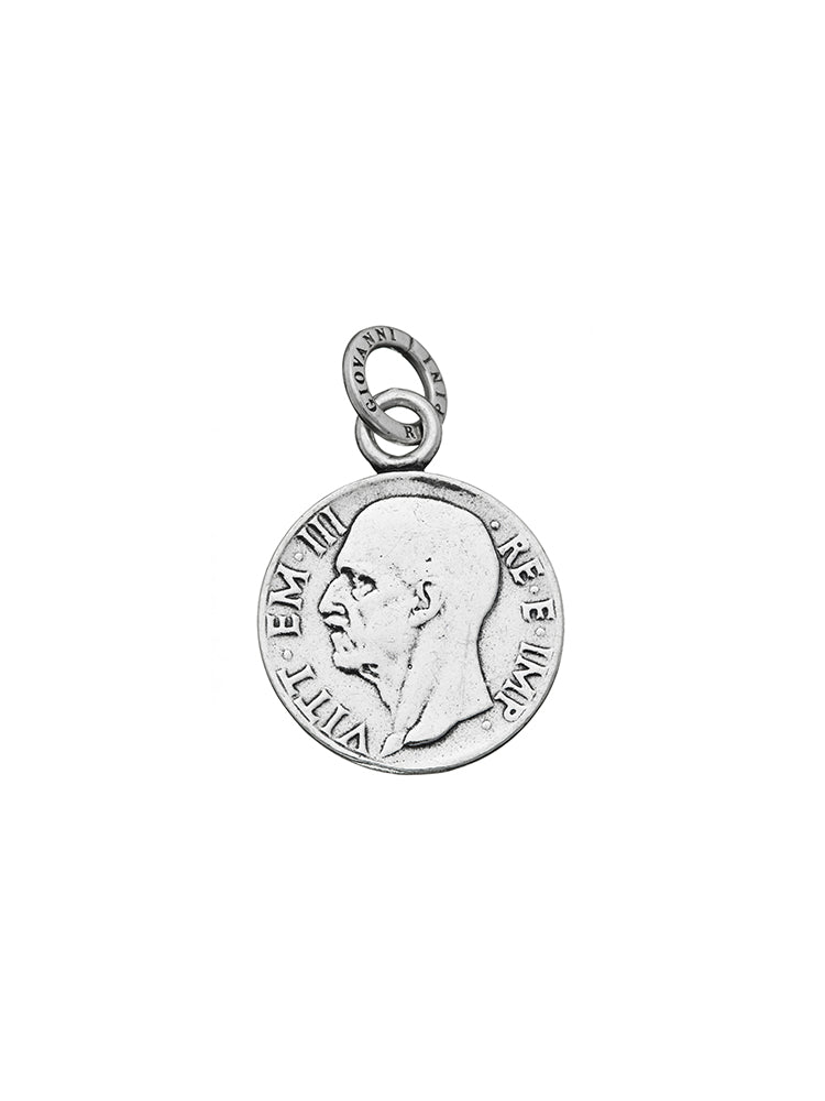 CHARM DONNA VITTORIO EMANUELE IN ARGENTO 925 GIOVANNI RASPINI