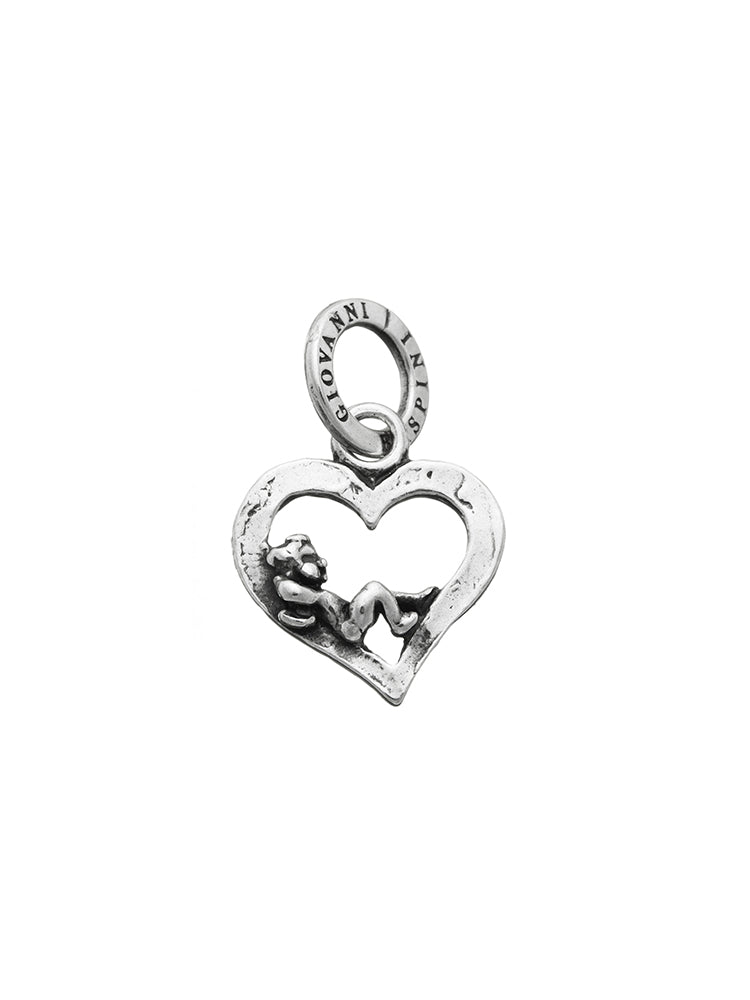 CHARM DONNA AMORINO SUL CUORE IN ARGENTO 925 GIOVANNI RASPINI