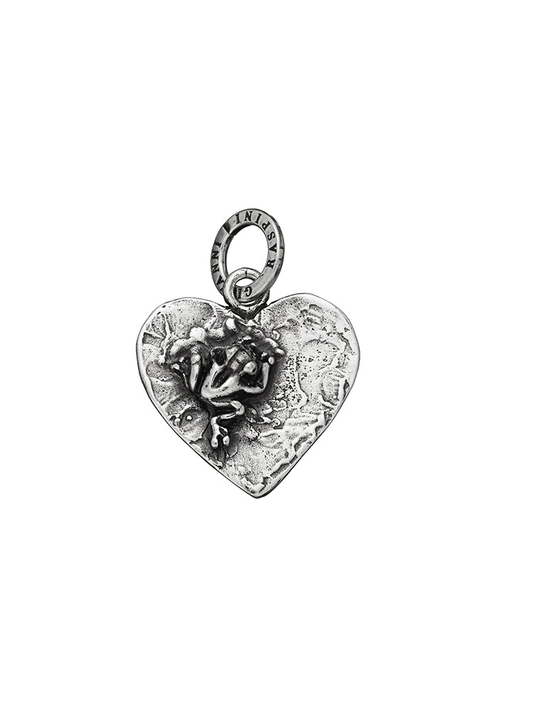 CHARM DONNA LA RANA NEL CUORE IN ARGENTO 925 GIOVANNI RASPINI