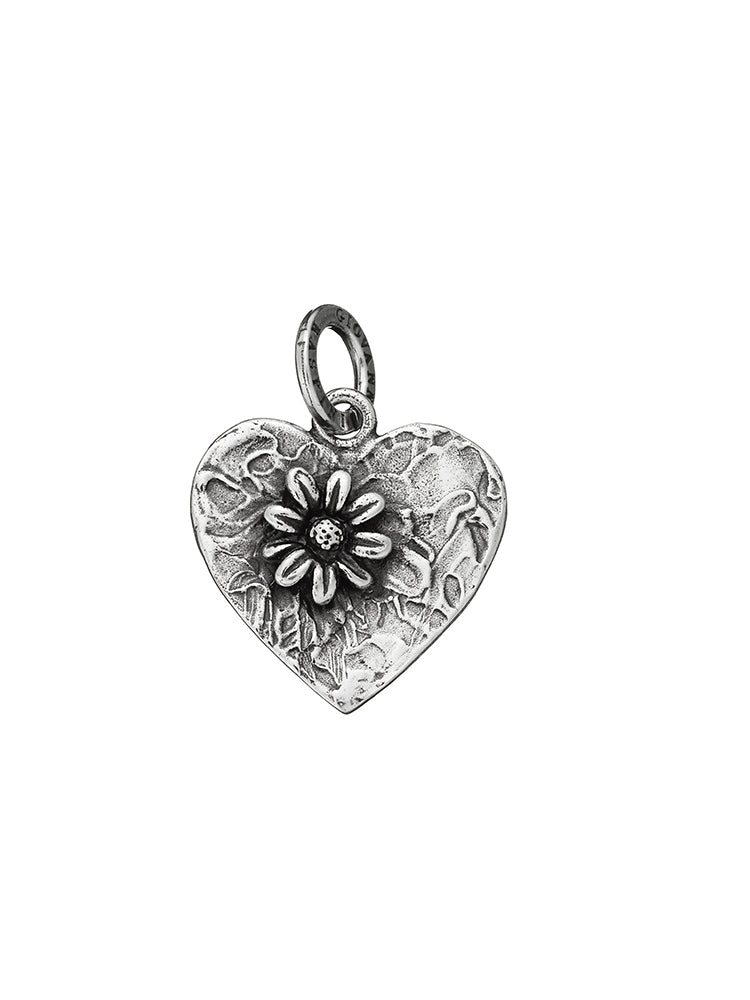 CHARM DONNA IL FIORE NEL CUORE IN ARGENTO 925 GIOVANNI RASPINI