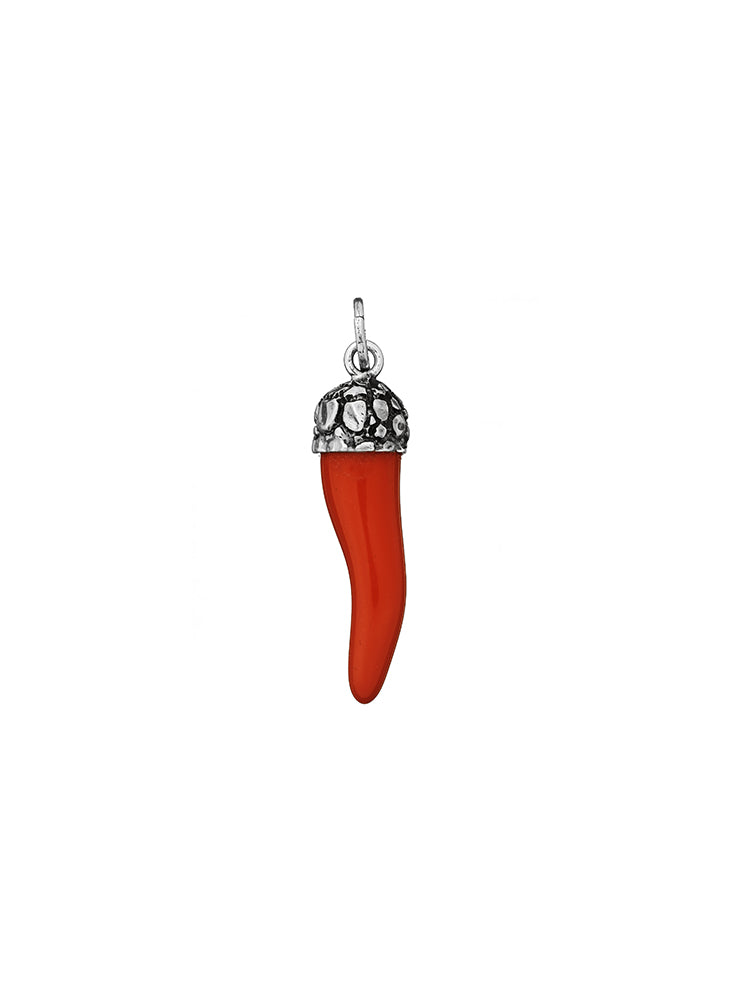 CHARM DONNA CORNO ROSSO CROCO IN ARGENTO 925 GIOVANNI RASPINI