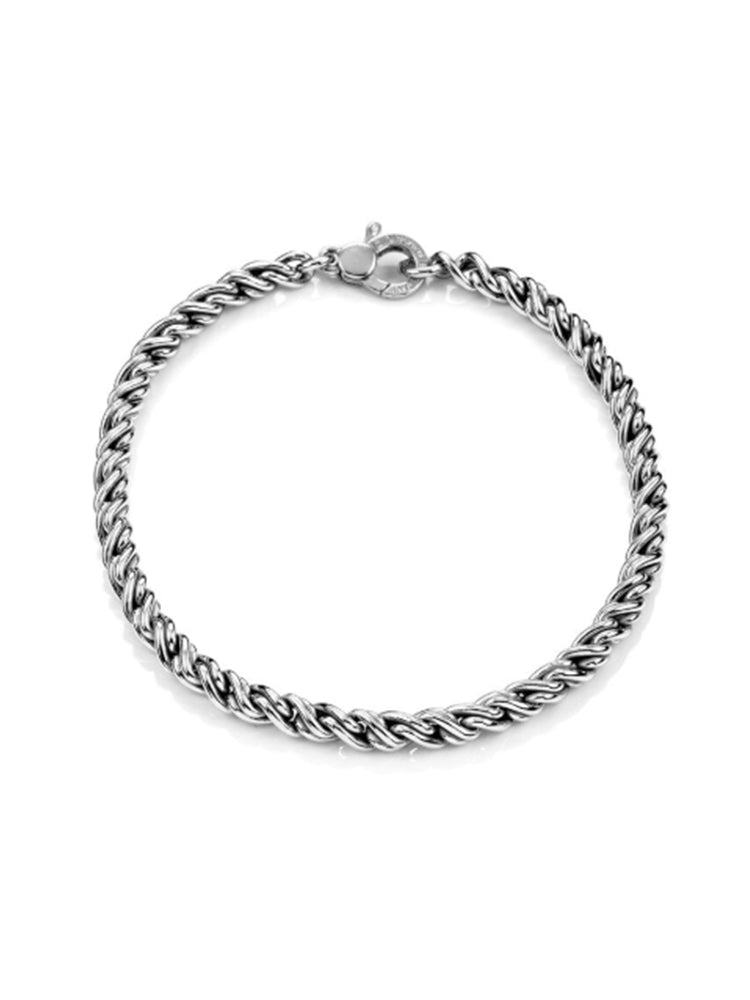 BRACCIALE UOMO TRECCIA IN ARGENTO 19 CM GIOVANI RASPINI