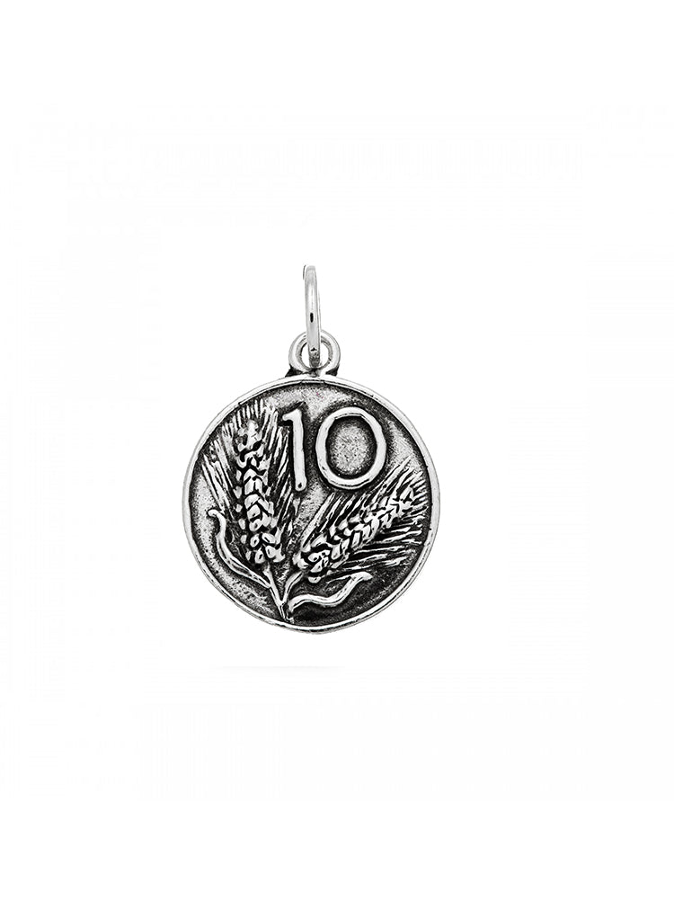 CHARM DONNA 10 LIRE IN ARGENTO 925 GIOVANNI RASPINI