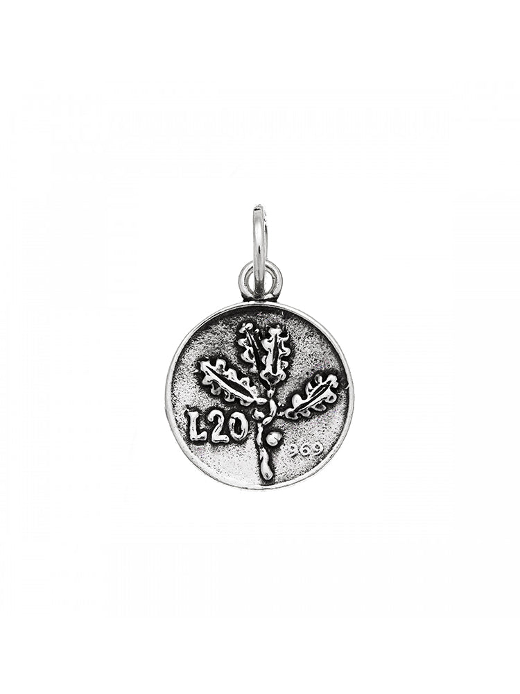 CHARM DONNA 20 LIRE IN ARGENTO 925 GIOVANNI RASPINI