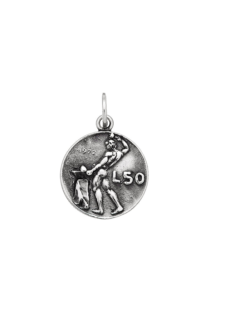 CHARM DONNA 50 LIRE IN ARGENTO 925 GIOVANNI RASPINI