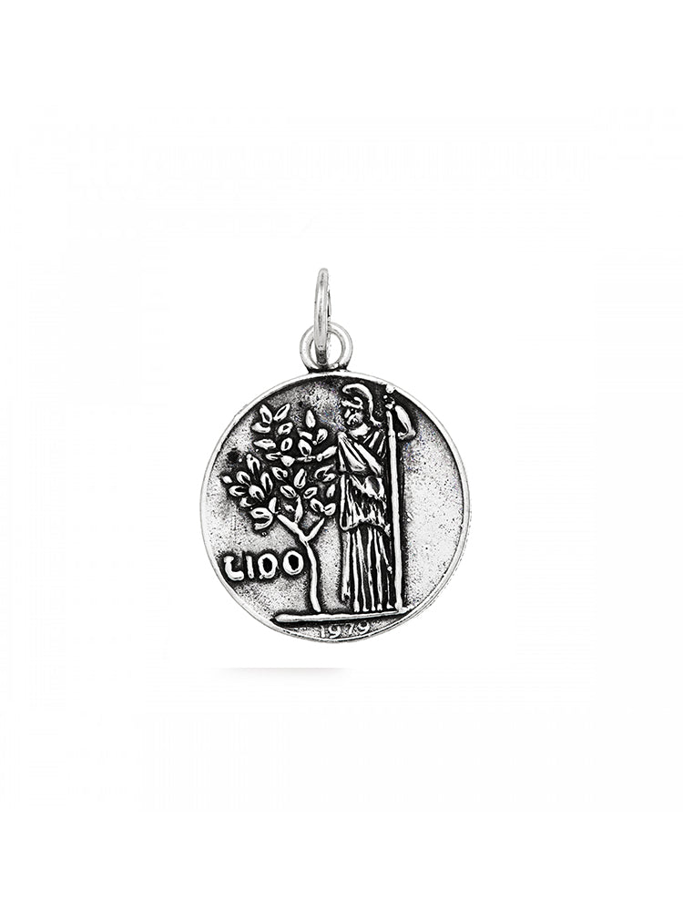 CHARM DONNA 100 LIRE IN ARGENTO 925 GIOVANNI RASPINI