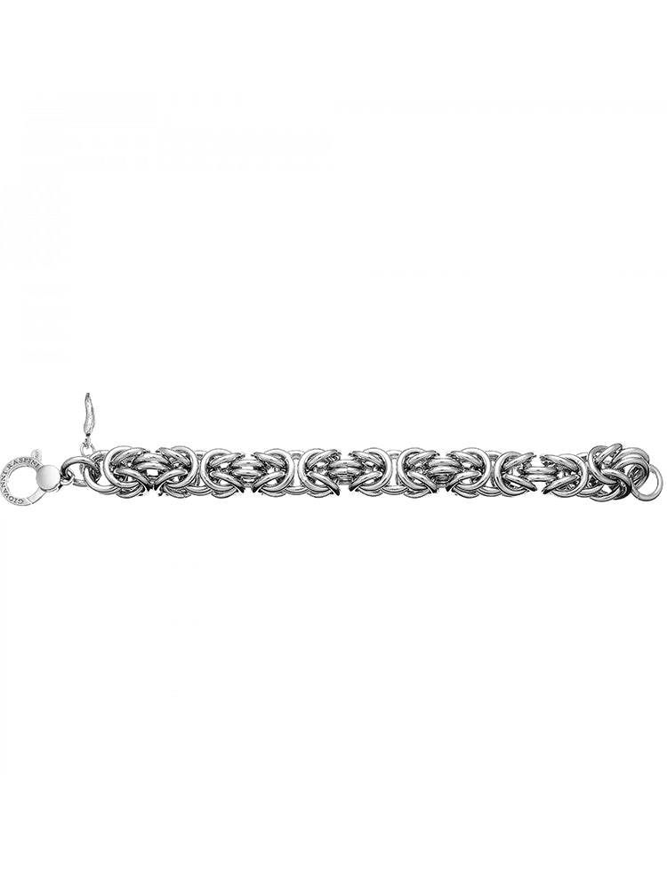 BRACCIALE DONNA MAGLIA BIZANTINA MAXI 22 CM IN ARGENTO 925 GIOVANNI RASPINI.