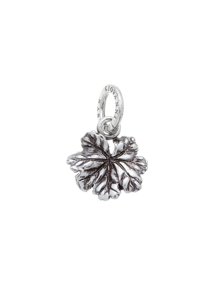 CHARM DONNA FOGLIA GERANIO IN ARGENTO 925 GIOVANNI RASPINI