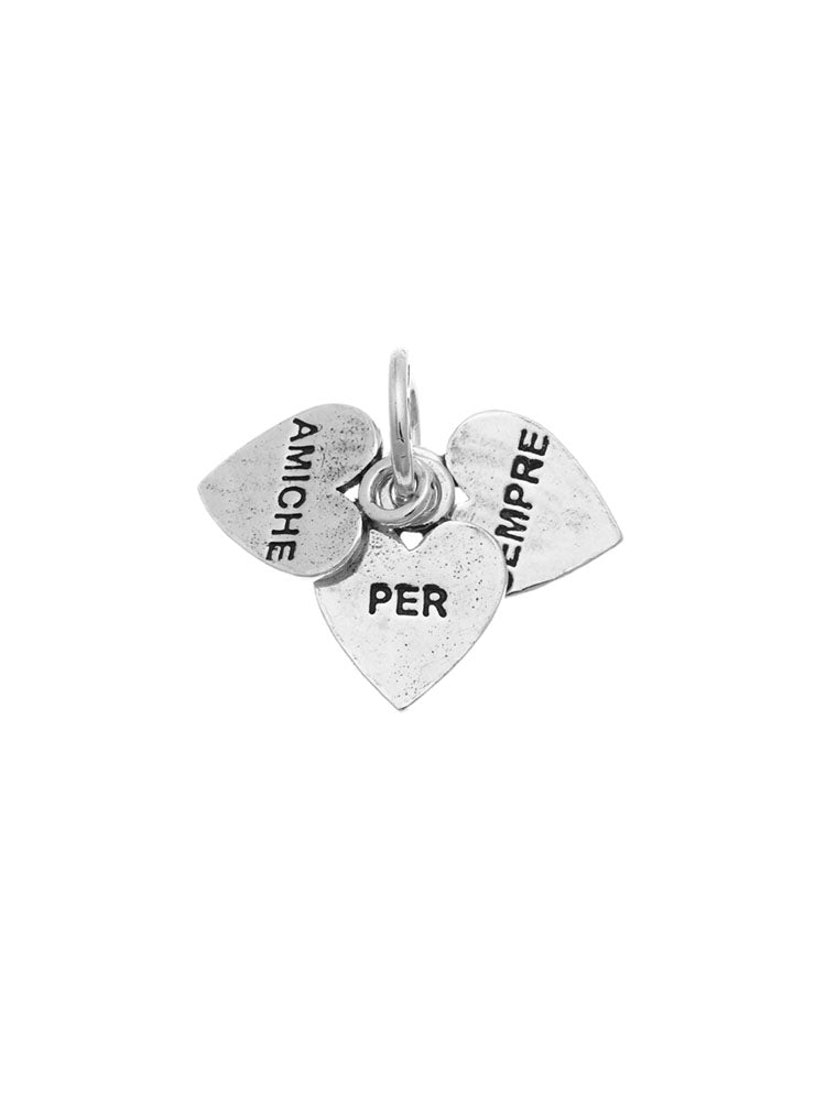 CHARM DONNA "AMICHE PER SEMPRE" CUORI IN ARGENTO 925 GIOVANNI RASPINI