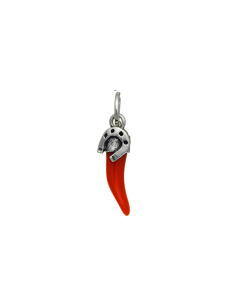 CHARM DONNA CORNO FERRO DI CAVALLO IN ARGENTO 925 GIOVANNI RASPINI