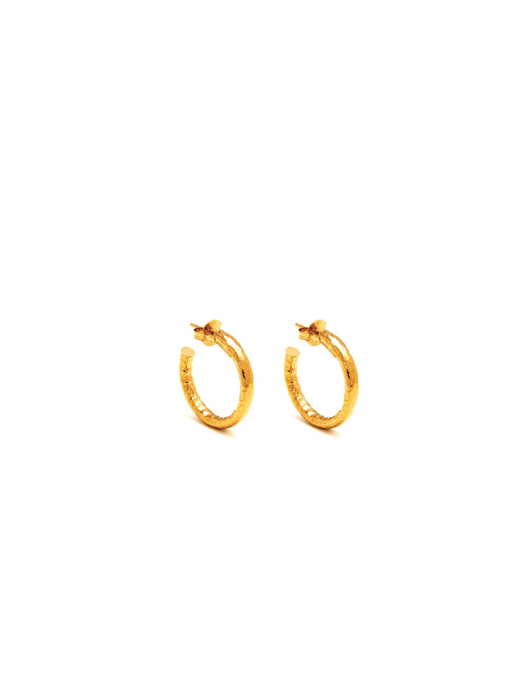 ORECCHINI DONNA ROCK LIGHT MINI A CERCHIO IN ARGENTO DORATO GIOVANNI RASPINI