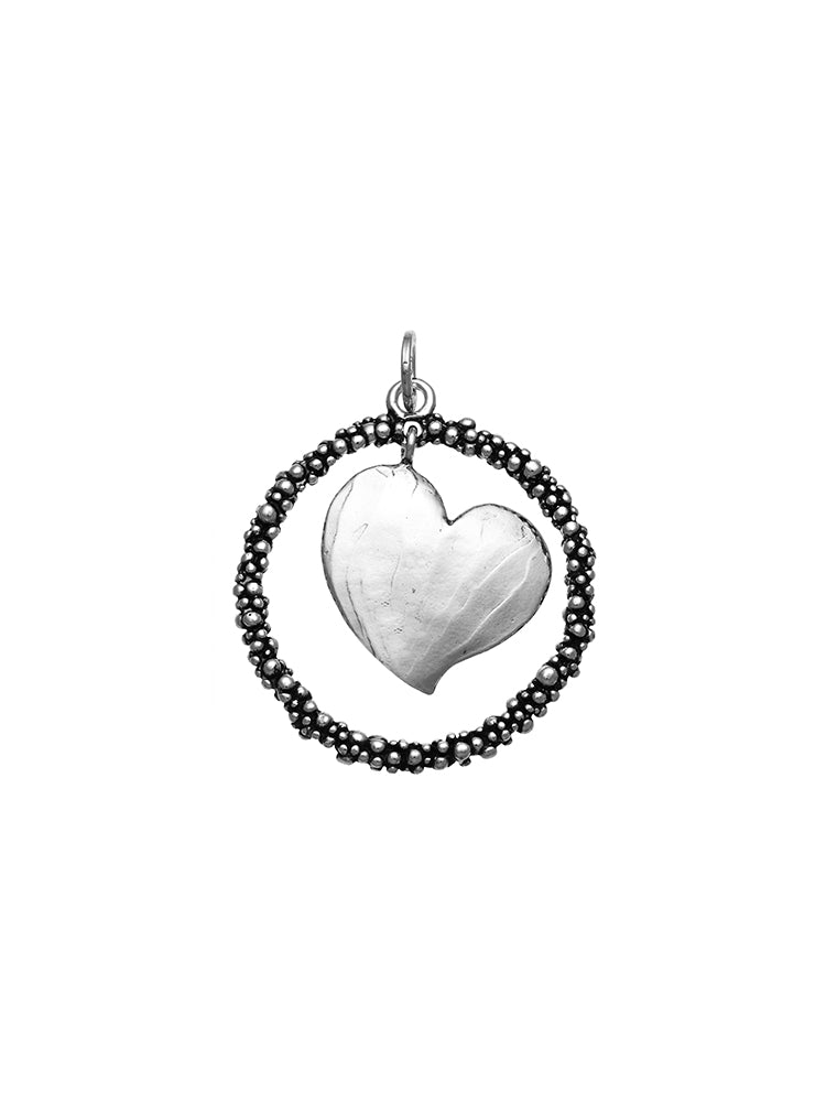 CHARM DONNA CUORE PERLAGE GRANDE IN ARGENTO 925 GIOVANNI RASPINI