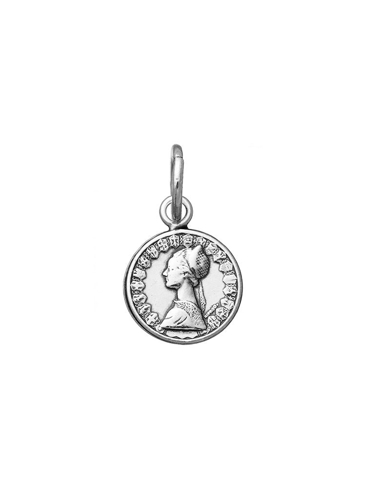 CHARM DONNA MINI 500 LIRE IN ARGENTO 925 GIOVANNI RASPINI