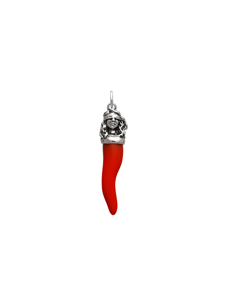 CHARM DONNA CORNO ROSSO DEA FORTUNA IN ARGENTO 925 GIOVANNI RASPINI