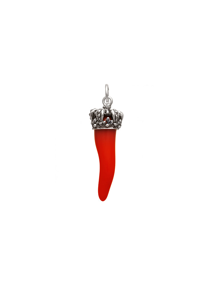 CHARM DONNA CORNO ROSSO CORONA IN ARGENTO 925 GIOVANNI RASPINI