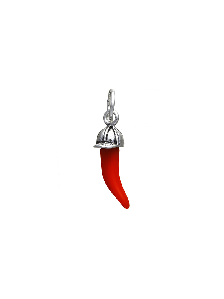 CHARM DONNA CORNO ROSSO CAPPELLINO IN ARGENTO 925 GIOVANNI RASPINI