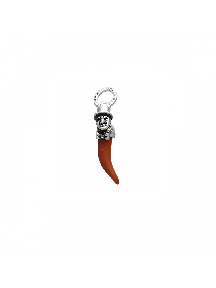 CHARM DONNA CORNO ROSSO GOBBO IN ARGENTO 925 GIOVANNI RASPINI