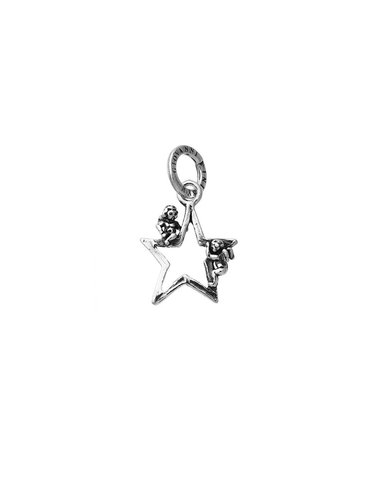 CHARM DONNA STELLA CON ANGELI IN ARGENTO 925 GIOVANNI RASPINI