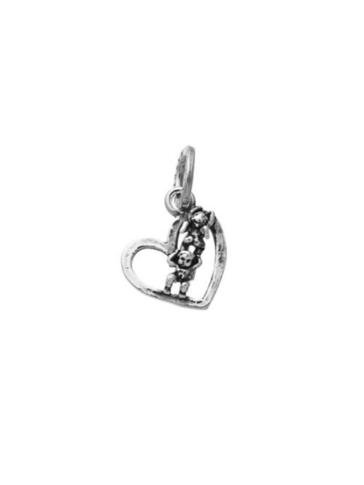 CHARM DONNA CUORE ANGELI ACROBATI IN ARGENTO 925 GIOVANNI RASPINI