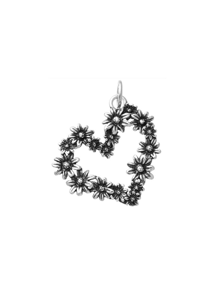 CHARM DONNA CUORE GRANDE MARGHERITE IN ARGENTO 925 GIOVANNI RASPINI