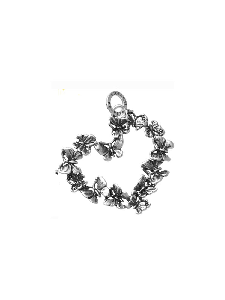 CHARM DONNA CUORE FARFALLE GRANDE IN ARGENTO 925 GIOVANNI RASPINI