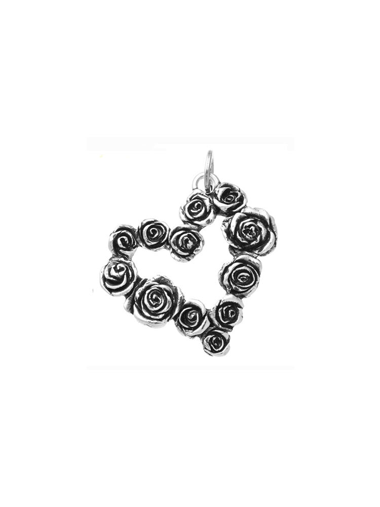 CHARM DONNA CUORE GRANDE ROSE IN ARGENTO 925 GIOVANNI RASPINI
