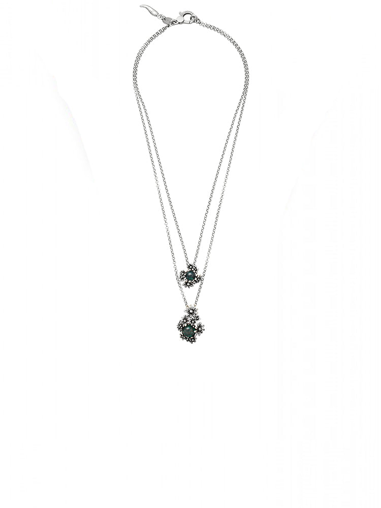 COLLANA DONNA MARGHERITE GARDEN DOUBLE 42 CM IN ARGENTO 925 GIOVANNI RASPINI.