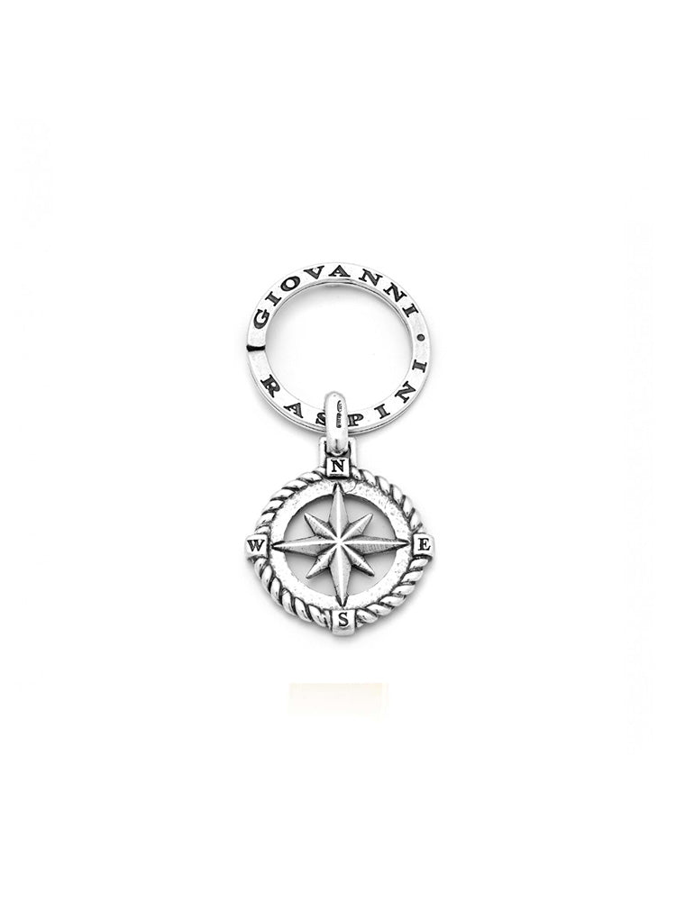 PORTACHIAVI ROSA DEI VENTI IN ARGENTO 925 GIOVANNI RASPINI