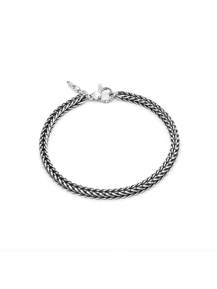BRACCIALE UOMO TRECCIA QUADRA IN ARGENTO 925 GIOVANNI RASPINI