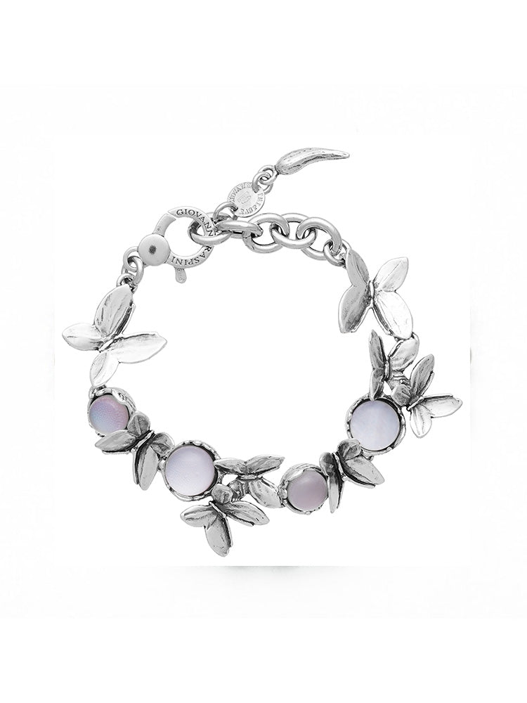BRACCIALE DONNA BUFFERFLY 19 CM IN ARGENTO 925 E MADREPERLA ROSA GIOVANNI RASPINI