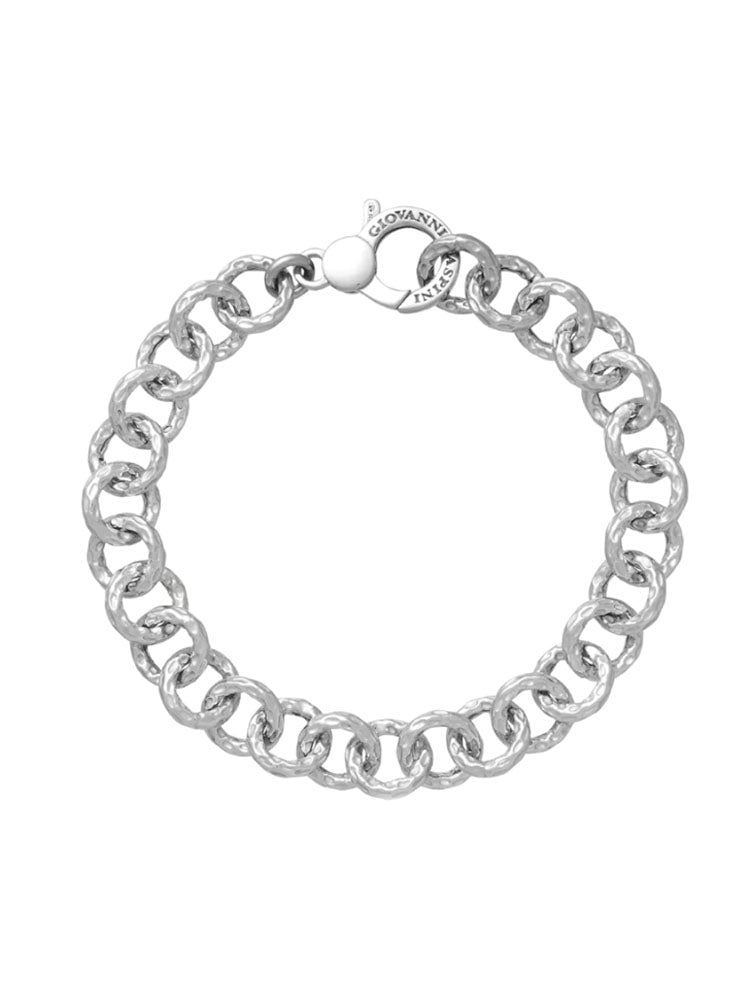 BRACCIALE DONNA BASE A CATENA MARTELLATA IN ARGENTO 925 GIOVANNI RASPINI
