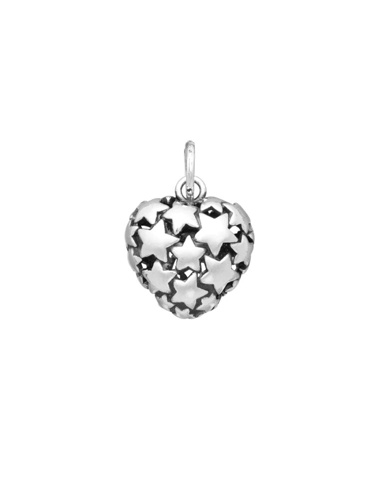 CHARM DONNA BOULE CUORE STELLE GRANDE IN ARGENTO 925 GIOVANNI RASPINI