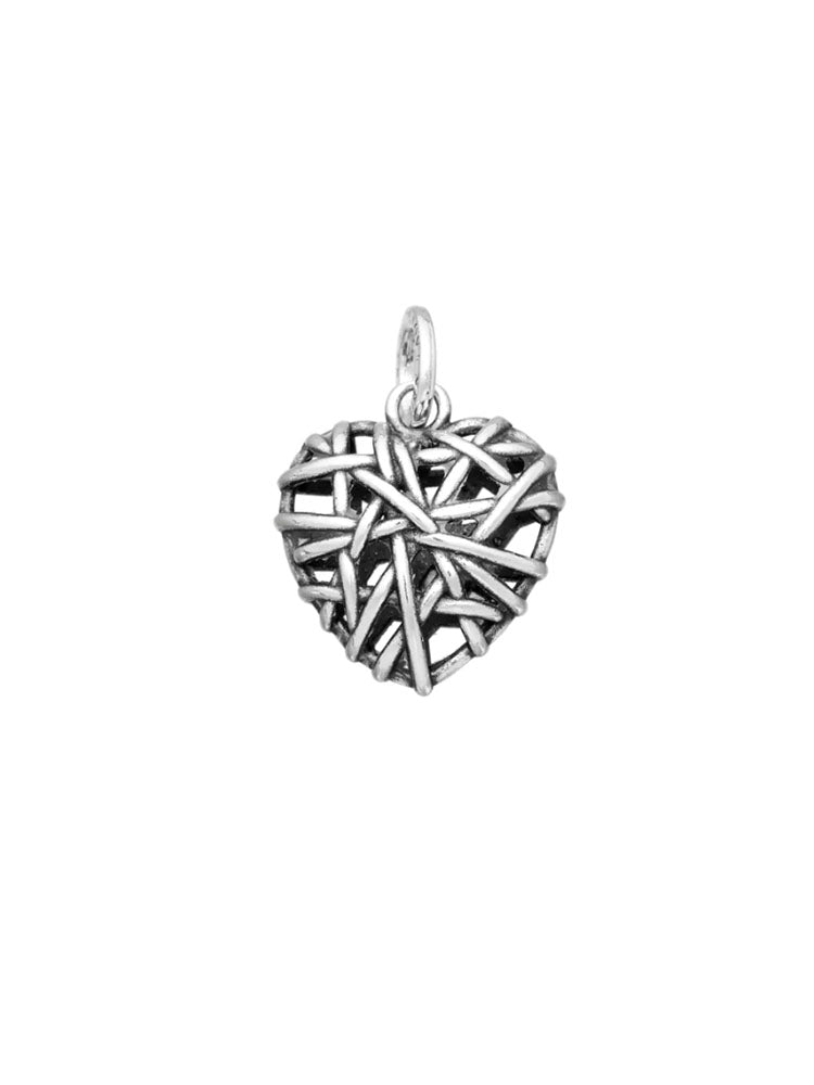CHARM DONNA BOULE CUORE INTRECCI GRANDE IN ARGENTO 925 GIOVANNI RASPINI