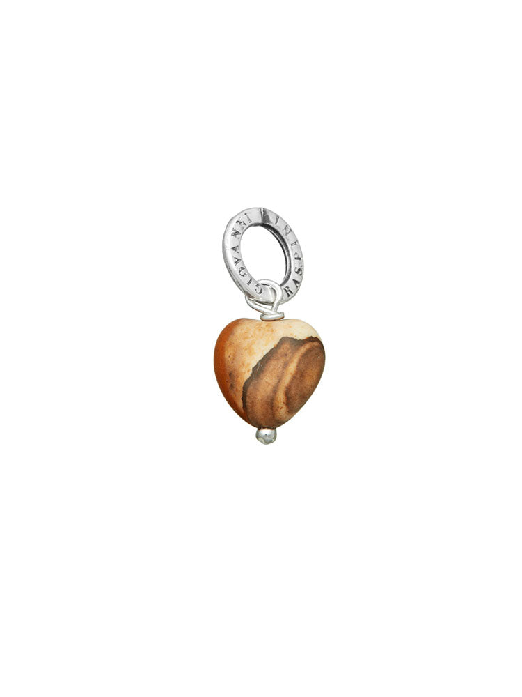 CHARM DONNA CUORE IN PIETRA PAESINA E ARGENTO 925 GIOVANNI RASPINI