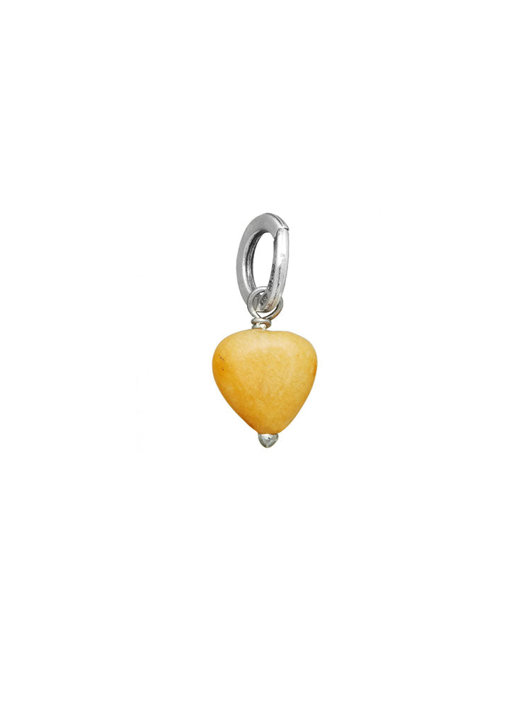 CHARM DONNA CUORE AVVENTURINA GIALLA E ARGENTO 925 GIOVANNI RASPINI