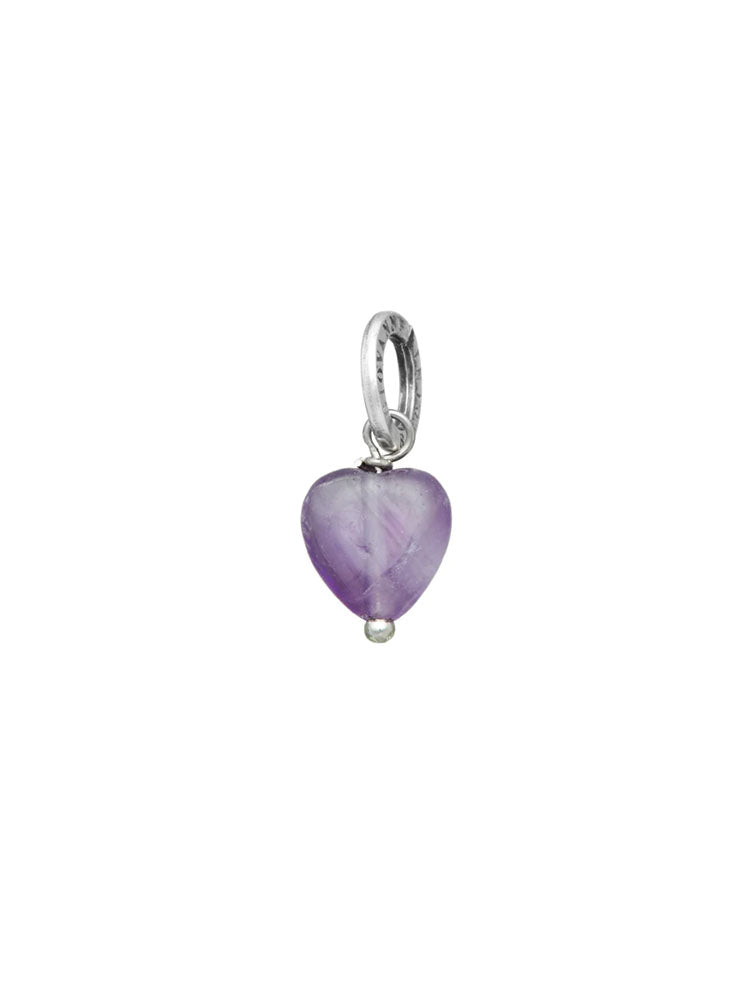 CHARM DONNA CUORE IN AMETISTA E ARGENTO 925 GIOVANNI RASPINI