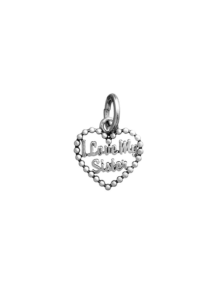 CHARM DONNA CUORE "I LOVE MY SISTER" IN ARGENTO 925 GIOVANNI RASPINI